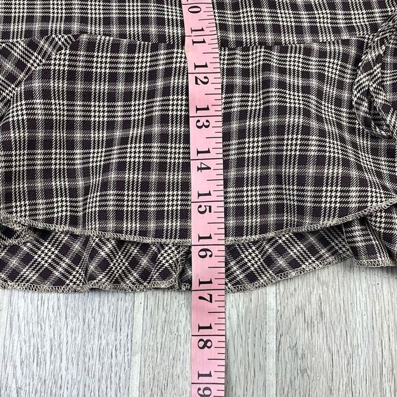 Shein Women's Plaid Pattern Ruffle Hem Tweed Skirt Black Medium - Picture 10 of 10
